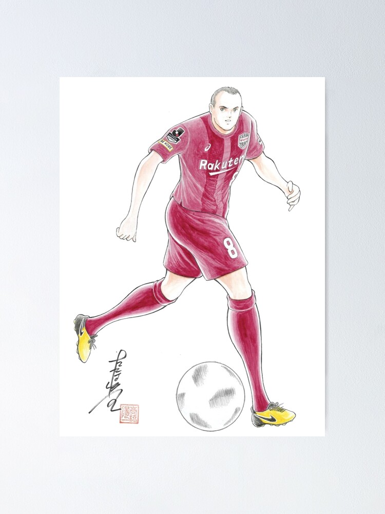 Andres Iniesta Manga Style Poster By J League Redbubble