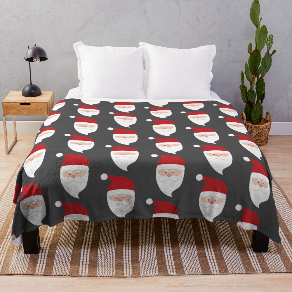 Santa Wink Throw Blanket