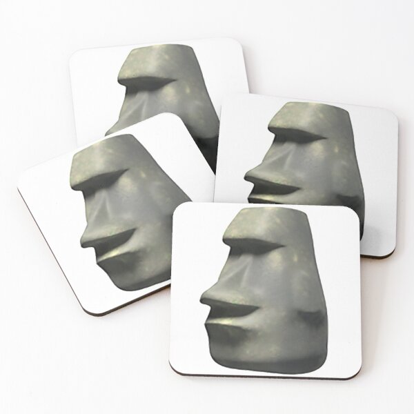  Easter Island Moyai Emoji Coasters (Set of 4)