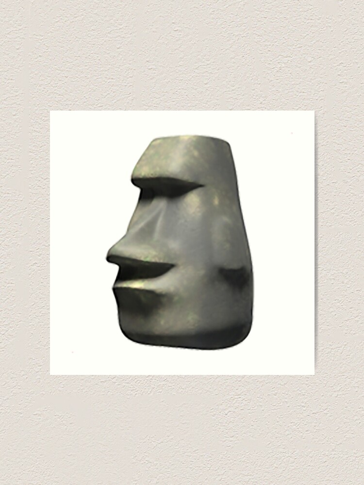 " Easter Island Moyai Emoji" Art Print for Sale by aMemeStore Redbubble