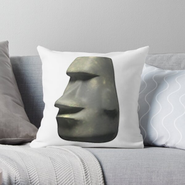  Easter Island Moyai Emoji Throw Pillow