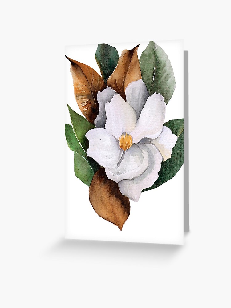 Thumbnail 1 of 2, Greeting Card, Magnolia designed and sold by artofsuff.