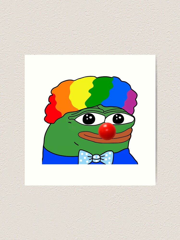 Roblox Meme Clown Pepe The Frog Clown Meme Art Print By Amemestore Redbubble