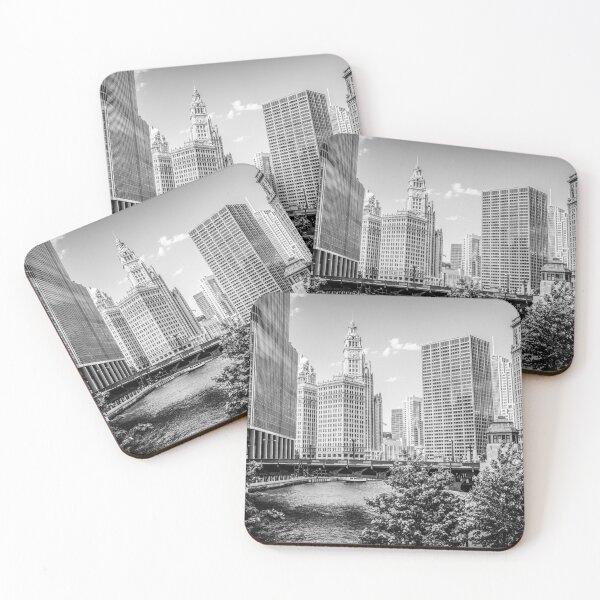 Item preview, Chicago at Wabash Bridge in Black and White designed and sold by PaulVelgos.
