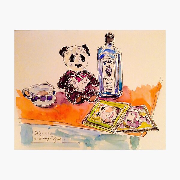 Panda with gin on Friday night Photographic Print