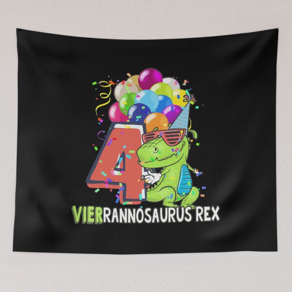 Item preview, Dino Dinosaur T-Rex 4th Birthday Boy 4 Years designed and sold by 2blackcherries.