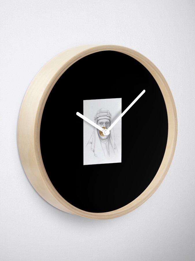 Alternate view of T.E.Lawrence (Lawrence of Arabia) in arab dress Clock