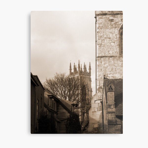 Minster View Sepia Metal Print