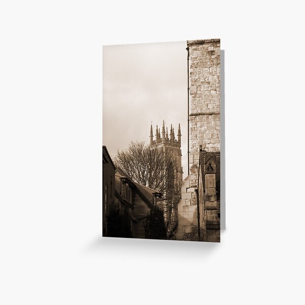 Minster View Sepia Greeting Card