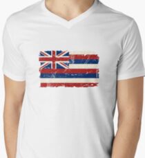 U.S. State Hawaii Flag - Vintage Look Men's V-Neck T-Shirt