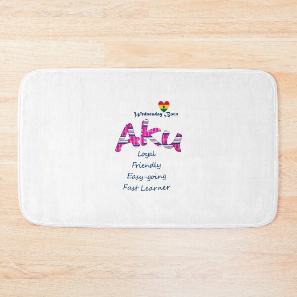 Item preview, Wednesday Born Ghanaian Female Name 'Aku' in pink designed and sold by WhoWeAre.