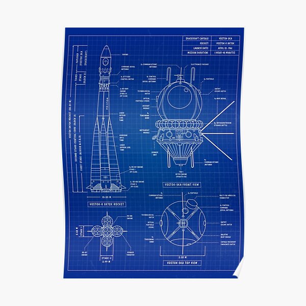 Vostok Blueprint (Blueprint) Vertical Poster