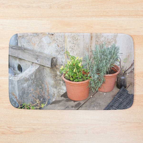 Item preview, Herbs and Pots Against A Stone Wall  designed and sold by Niina  Niskanen.