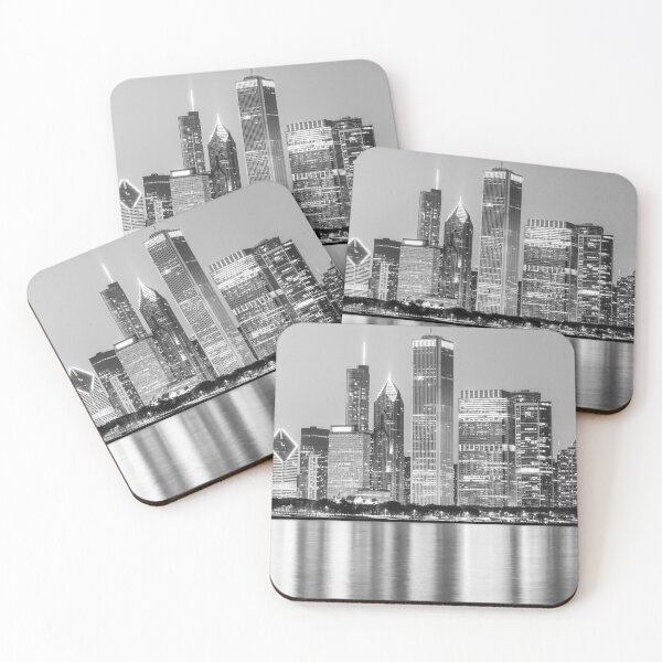 Item preview, Downtown Chicago Skyline in Black and White designed and sold by PaulVelgos.