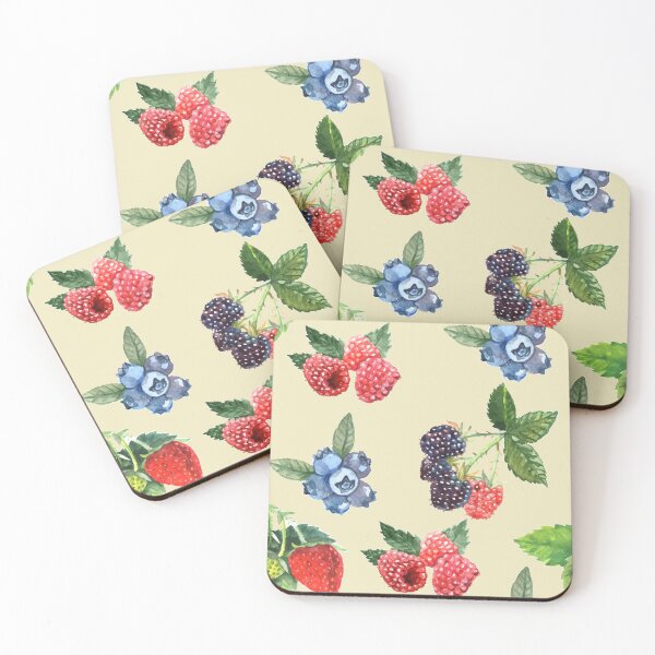Item preview, Watercolor Strawberry Raspberry Black Currant Pattern designed and sold by parazitgoodz.