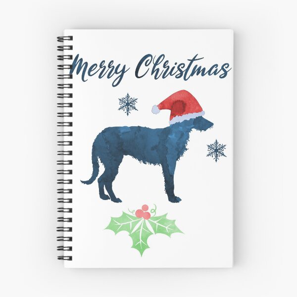 Item preview, Deerhound Christmas Dog Xmas Dogs Navy Blue Winter Festive Santa Hat designed and sold by TheJollyMarten.