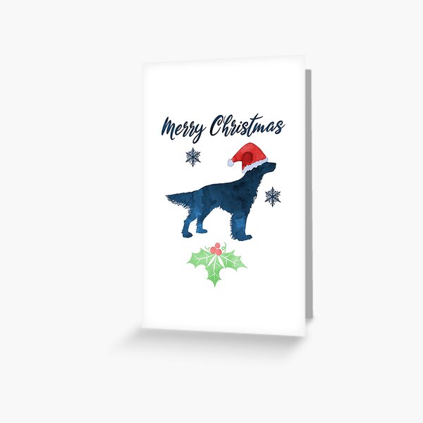 Vista previa del artículo con la obra «Navidad Perro Navidad Setter Inglés Azul Marino Arte», diseñado y vendido por TheJollyMarten.