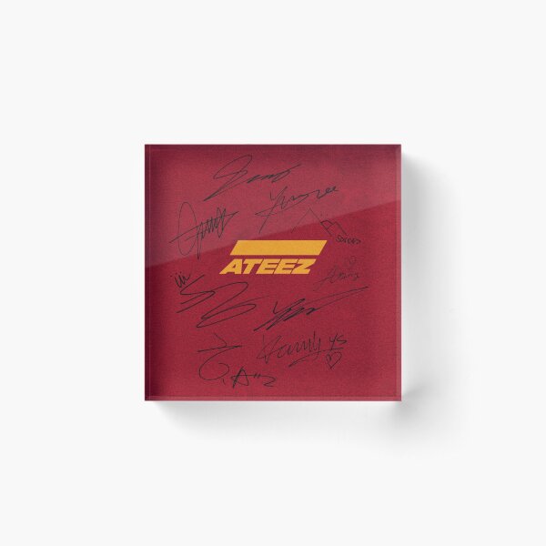 Aperçu de l'œuvre ATEEZ - Logo + Signstures (Rouge) créée et vendue par Joya Hatim.