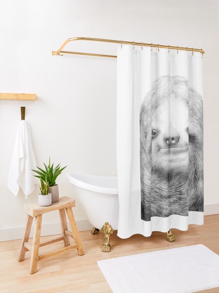 Alternate view of Sloth Shower Curtain