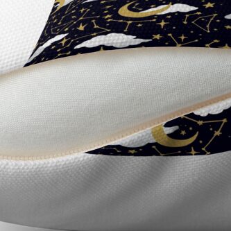 Alternate view of Celestial Stars and Moons in Gold and White Floor Pillow