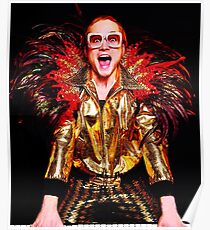 Black Red Sir Elton Singer Legend John Poster