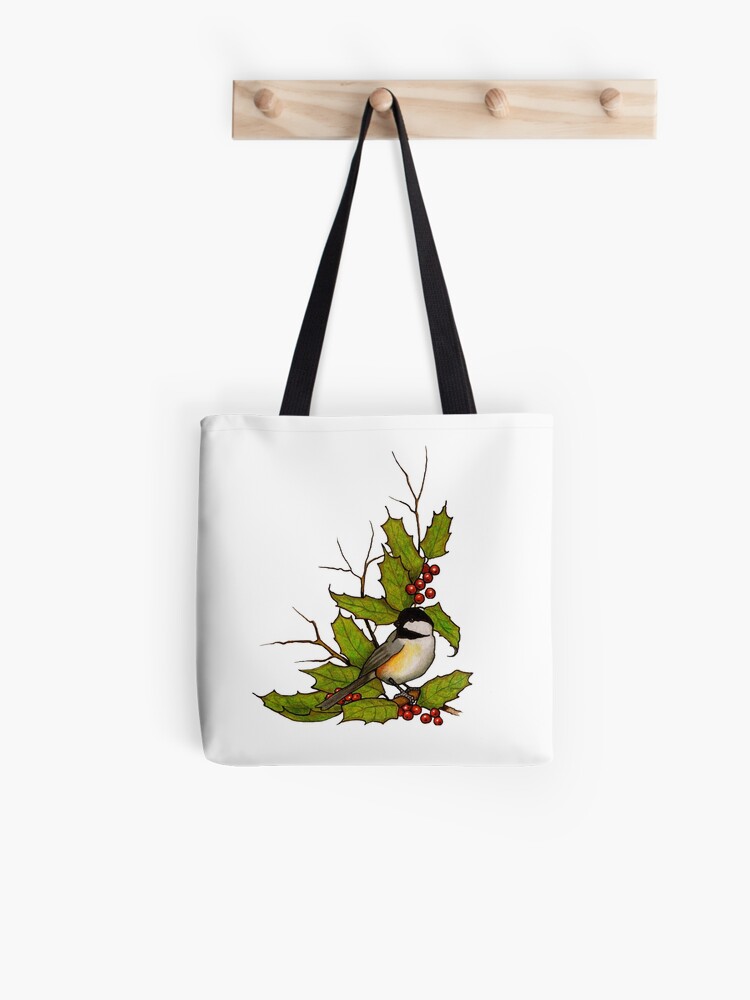 Drawstring Backpack Decorative Birds And Holly Berries Gym Bag