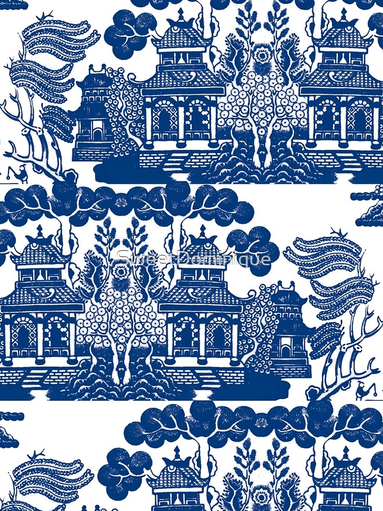 Blue Willow Chinoiserie Blue And White Porcelain Inspiration by SweetDominique