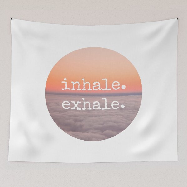 Item preview, Meditation Quote - Mindful Inhale Exhale Uplifting Inspirational Wall Art designed and sold by Eleanore Ditchburn.