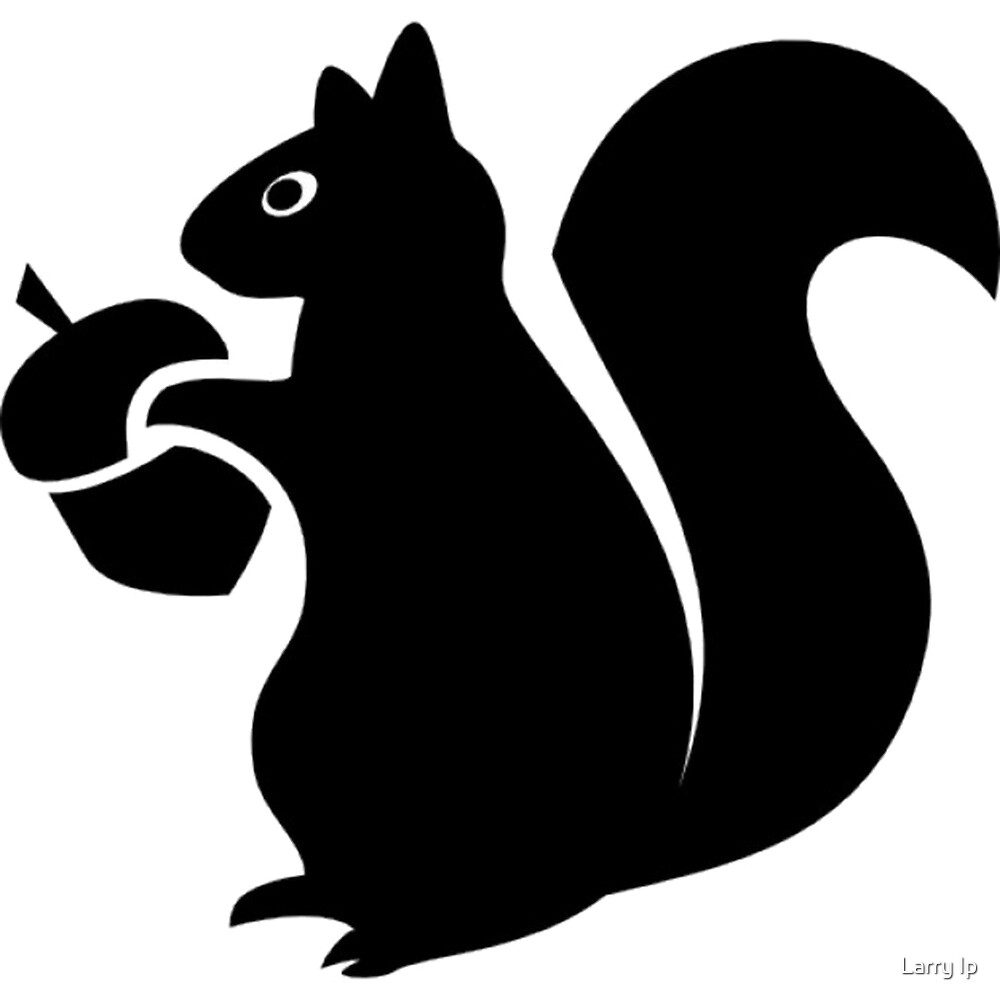 "Squirrel With Acorn Silhouette" by Larry Ip | Redbubble