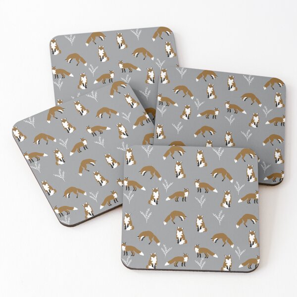 Item preview, Fox pattern in gray designed and sold by Quick Brown Fox Canada.