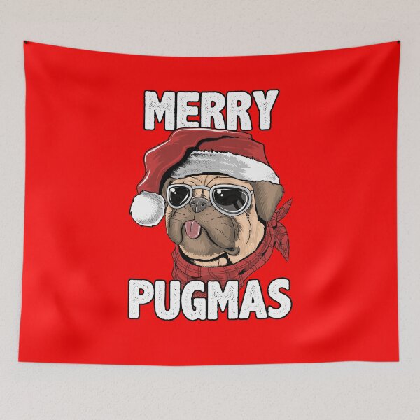 Item preview, Merry Pugmas Christmas Pug Santa Hat Xmas Dog designed and sold by amos20111.