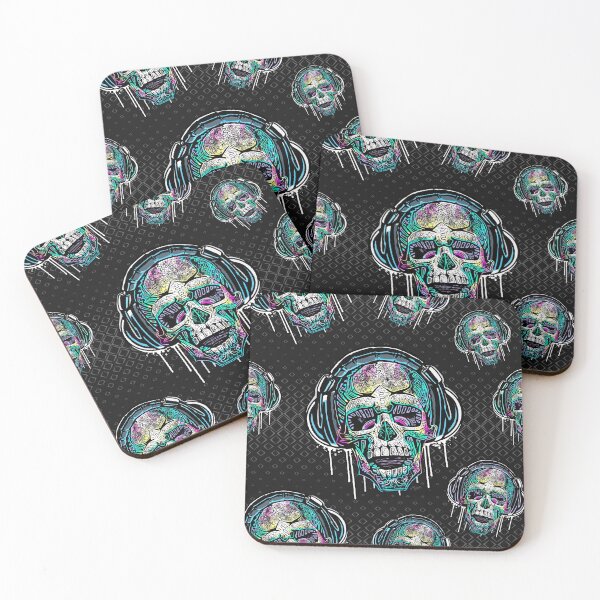 Item preview, Dripping Skull Headphones Pattern Dk designed and sold by MudgeStudios.