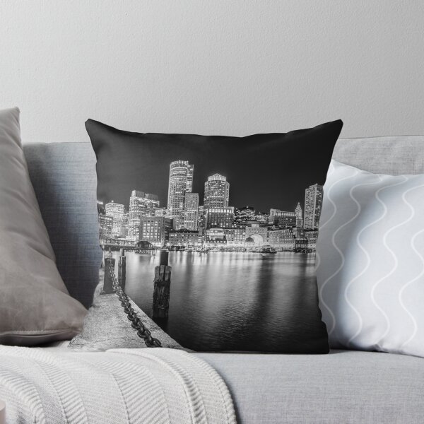 Item preview, Boston Skyline at Night in Black and White designed and sold by PaulVelgos.
