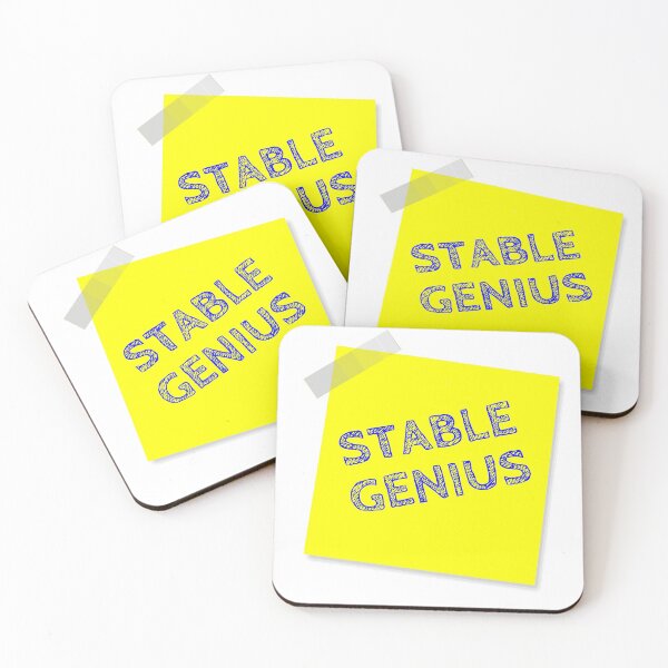 Item preview, “STABLE GENIUS” Yellow Post It  designed and sold by Bruce ALMIGHTY Baker.