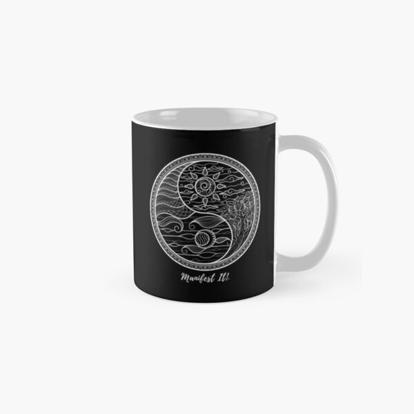 Manifest It! Yin Yang Black & White Classic Mug