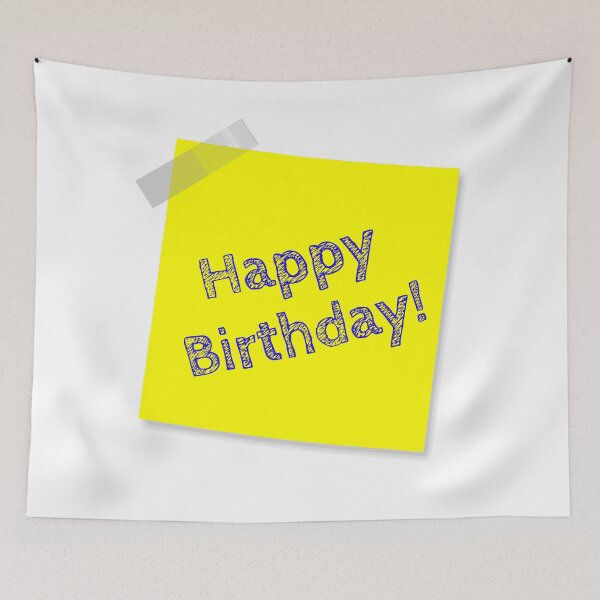 Item preview, “Happy Birthday!” Yellow Post It  designed and sold by Bruce ALMIGHTY Baker.