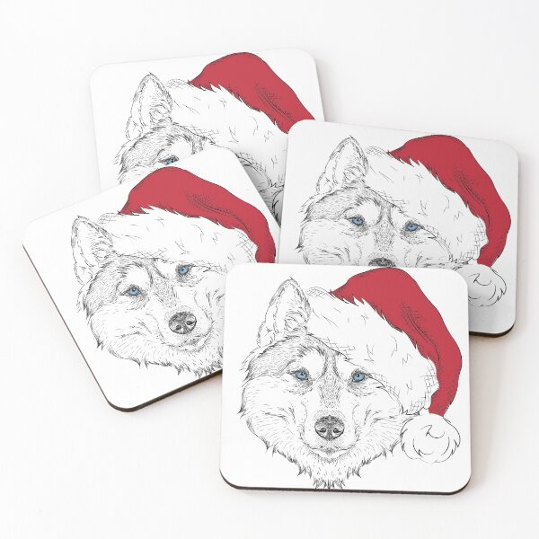 Item preview, Blue Eyed Santa Husky designed and sold by Bridgette  O'Neill.