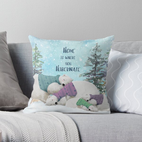 Polar Bears Throw Pillow