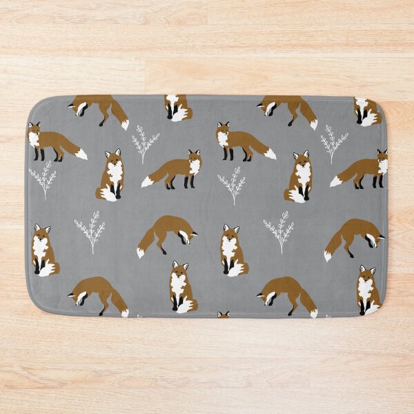 Item preview, Fox pattern in gray designed and sold by Quick Brown Fox Canada.