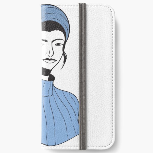 Blue Turtleneck iPhone Wallet