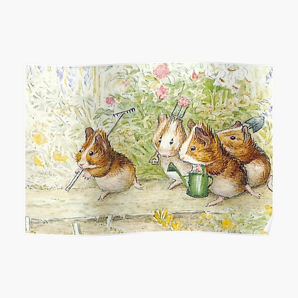 Guinea Pig Gardeners - Beatrix Potter Poster