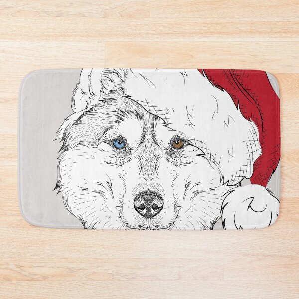 Item preview, Mixed Eyes Santa Husky designed and sold by Bridgette  O'Neill.