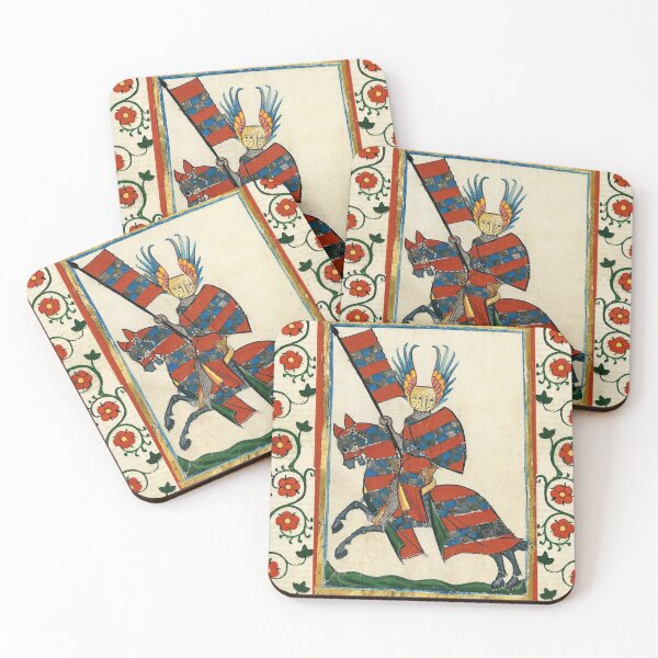 Item preview, RED KNIGHT HORSEBACK, MEDIEVAL MINIATURE WITH WILD ROSES designed and sold by BulganLumini.