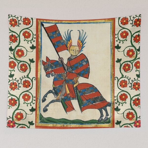 Item preview, RED KNIGHT HORSEBACK, MEDIEVAL MINIATURE WITH WILD ROSES designed and sold by BulganLumini.
