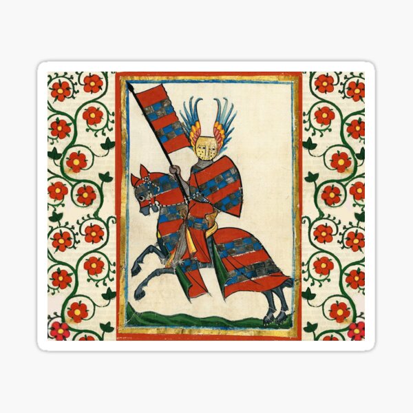 Aperçu de l'œuvre CHEVALIER ROUGE, MINIATURE MÉDIÉVALE AVEC ROSES SAUVAGES créée et vendue par BulganLumini.