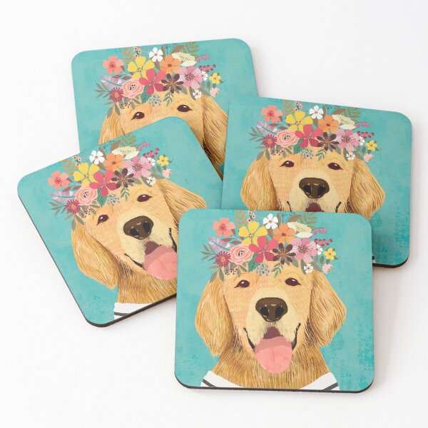 Item preview, Golden Retriever Dog With Flower Crown designed and sold by MiaCharro.