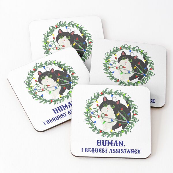 Item preview, HUMAN I REQUEST ASSISTANCE FUNNY CAT CAT LOVERS DESIGN designed and sold by ER-DESIGNS.