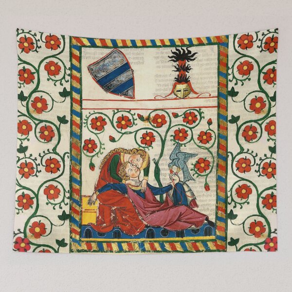 Item preview, ROMANTIC LOVERS , MEDIEVAL MINIATURE WITH WILD ROSES designed and sold by BulganLumini.