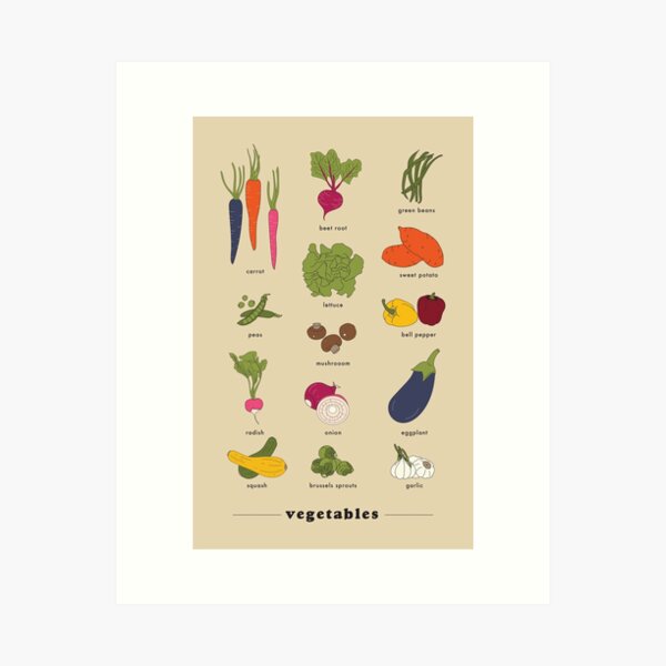 Groovy Vegetables Art Print