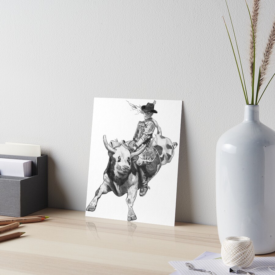 Cowgirl Pinup Riding Bucking Bull Rodeo Pencil Pen Organizer Zipper Pouch Case 